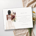 Elegant Boho White Wedding Gown Bridal Shower Thank You Card<br><div class="desc">If you need any further customization please feel free to message me on yellowfebstudio@gmail.com.</div>