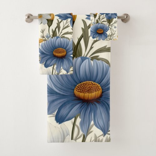 Elegant Boho Wildflower  Bath Towel Set