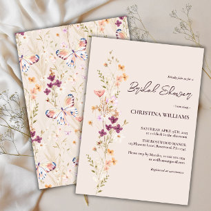 Elegant Boho Wildflower Bridal Shower Invitation