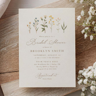 Elegant Boho Wildflower Bridal Shower Invitation