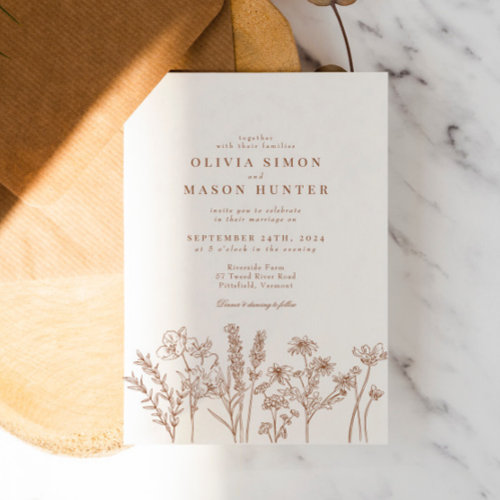Elegant Boho Wildflower Burnt Orange Wedding
