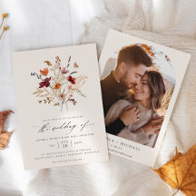 Elegant Boho Wildflower Fall Wedding Photo