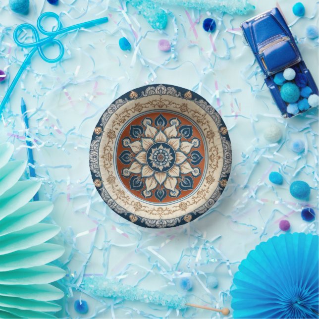 Elegant Boho wildflower Floral Pattern Ceramic Wed Paper Bowls (Party)