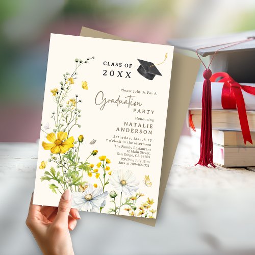 Elegant Boho Wildflower Meadow Graduation Party