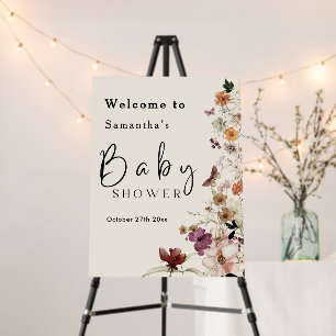 Elegant Boho Wildflower Modern Rustic Baby Shower Foam Board