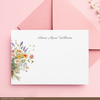 Elegant Boho Wildflower Note Card