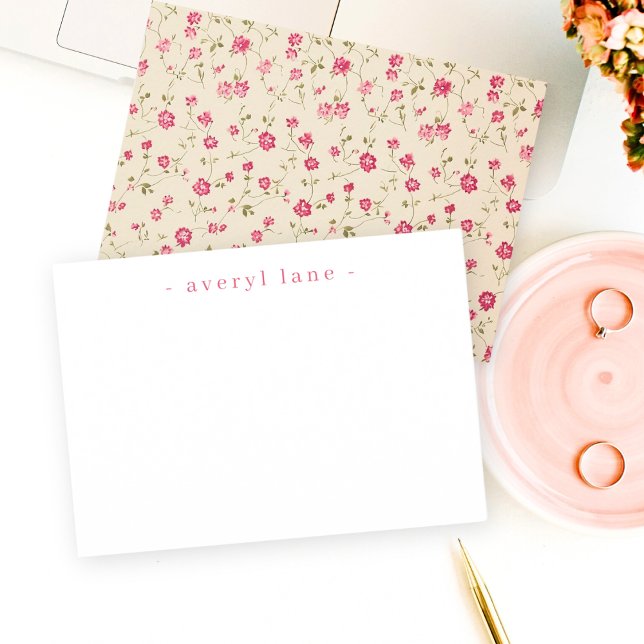 Elegant Boho Wildflower Personalized Stationery Note Card (Creator Uploaded)