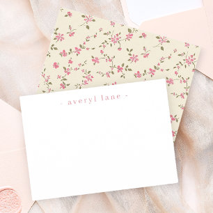 Elegant Boho Wildflower Personalized Stationery Note Card