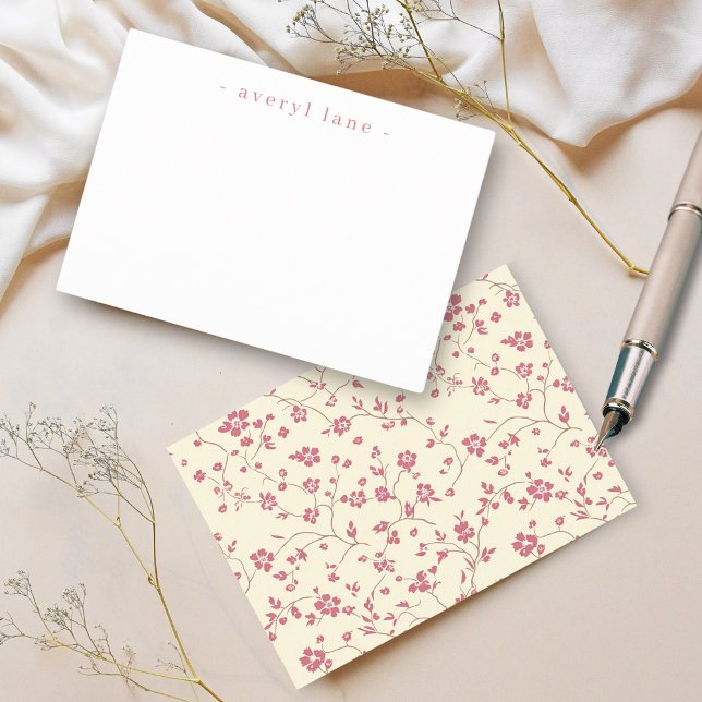 Elegant Boho Wildflower Personalized Stationery Note Card (Creator Uploaded)