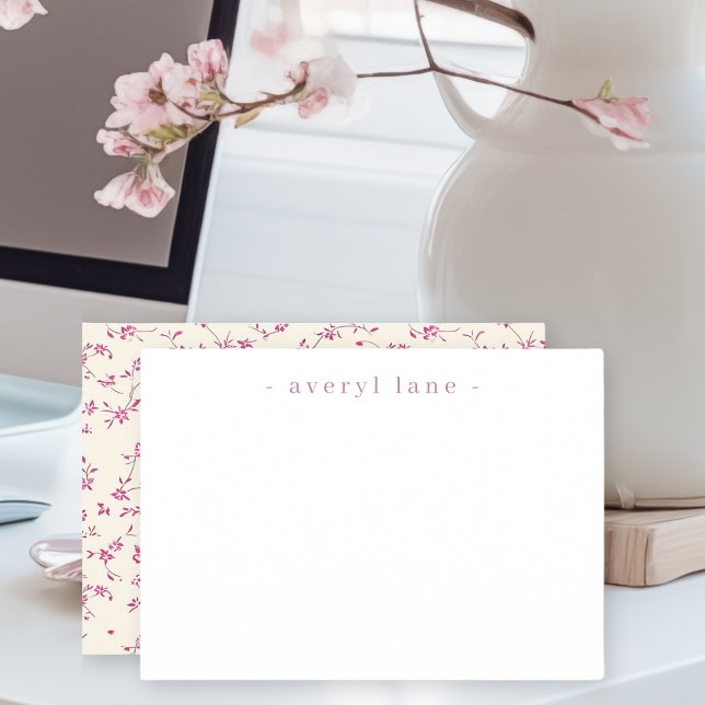 Elegant Boho Wildflower Personalized Stationery Note Card (Creator Uploaded)