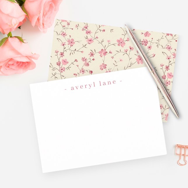 Elegant Boho Wildflower Personalized Stationery Note Card (Creator Uploaded)