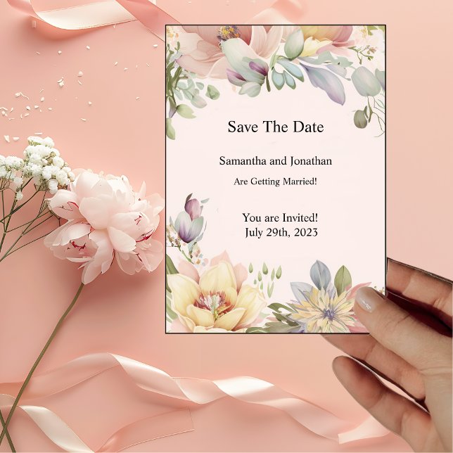 Elegant BOHO Wildflower Save the Date Card (Creator Uploaded)