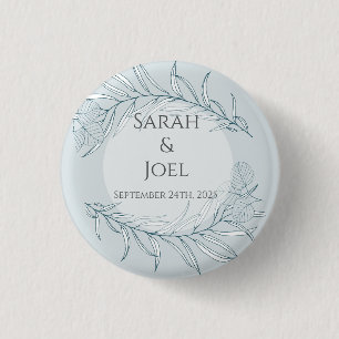 Elegant Boho Wildflower Wedding  Button