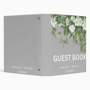 Elegant Boho Wildflower Wedding Guest Book 3 Ring Binder