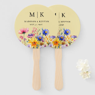 Elegant Boho Wildflower Wedding Hand Fan