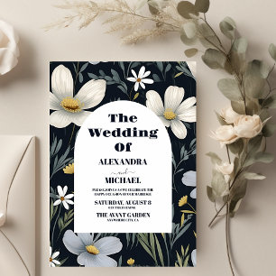 Elegant Boho Wildflower Wedding Invitation