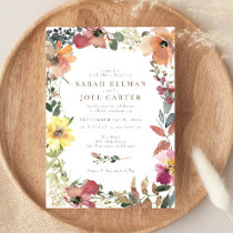 Elegant Boho Wildflower Wedding Invitation