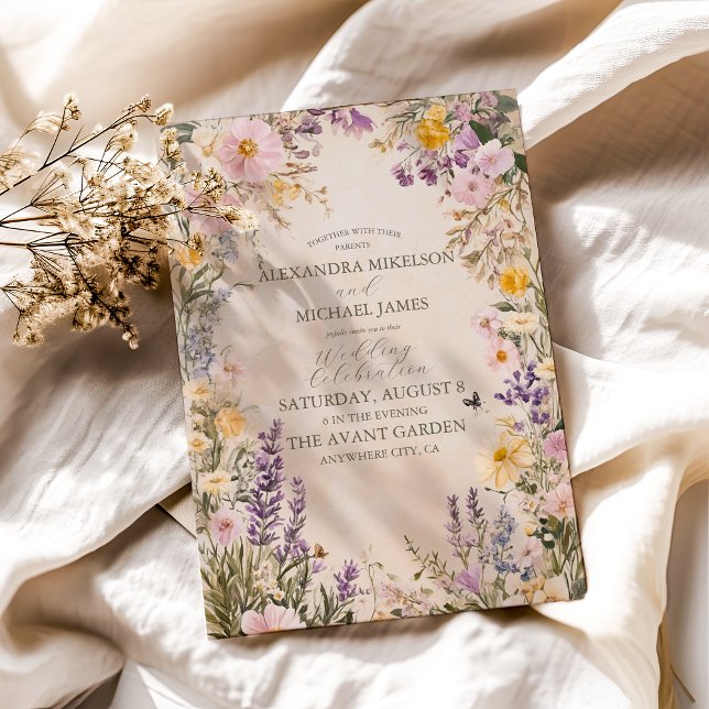 Elegant Boho Wildflower Wedding Invitation (Creator Uploaded)