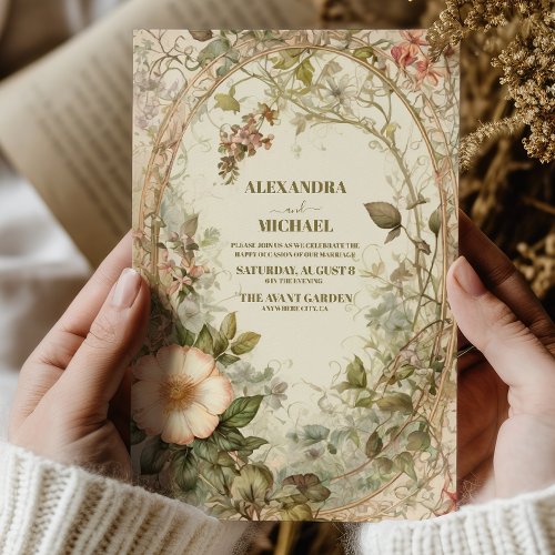 Elegant Boho Wildflower Wedding Invitation