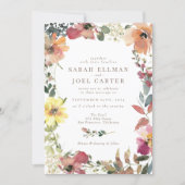 Elegant Boho Wildflower Wedding Invitation (Front)