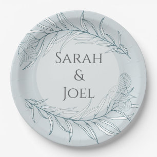 Elegant Boho Wildflower Wedding Paper Plates