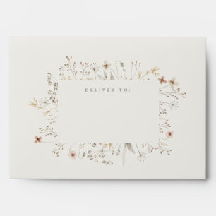 Elegant Boho Wildflower Wedding Return Address Envelope