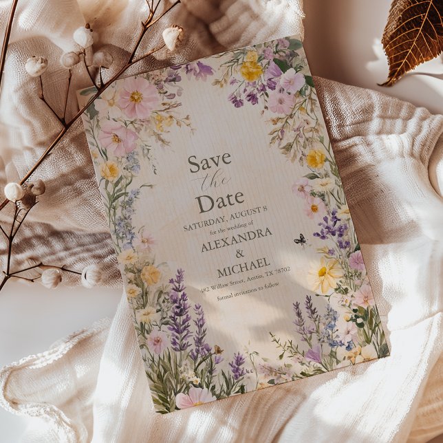 Elegant Boho Wildflower Wedding Save The Date (Creator Uploaded)