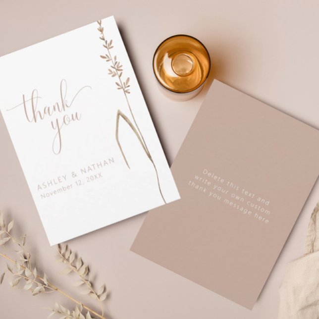 Elegant Boho Wildflower Wedding Thank You Card (Creator Uploaded)