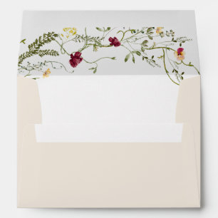 Elegant Boho Wildflowers 5x7 Card Envelope