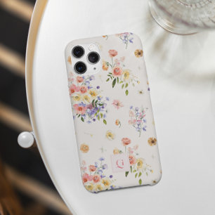 Elegant Boho Wildflowers   Initial Monogram  iPhone 15 Pro Max Case