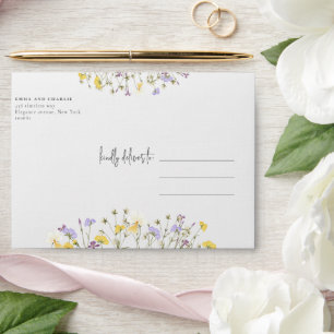 Elegant Boho wildflowers Return Address Wedding Envelope