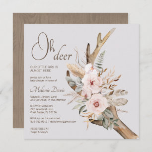 Elegant Boho Woodland Baby Shower Invitation – Wat