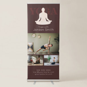 Elegant Boho Yoga Instructor 3 Photos Promotional Retractable Banner