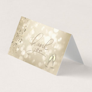 Elegant Bokeh,Confetti Wine Glasses Wedding Business Card
