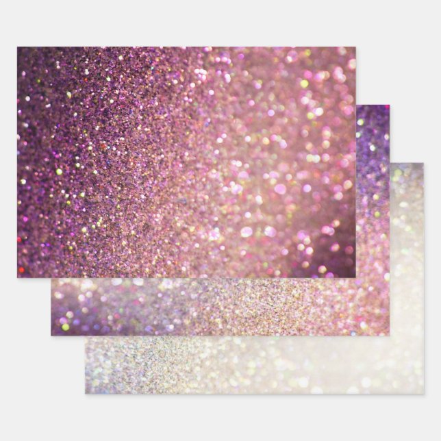 Elegant Bokeh Glitter Christmas  Wrapping Paper Sheets (Set)