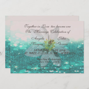 Elegant Bokeh ,Glittery,Daisy Wedding Invitation