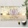 Elegant Bokeh Gold, Lotus Flower Yoga Reiki Business Card