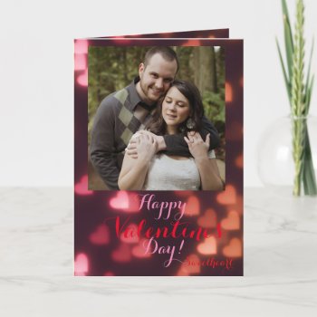 Elegant Bokeh Heart Pattern Valentine's Day Holiday Card by CreativeMastermind at Zazzle