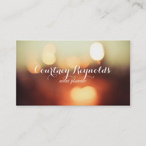 Customizable Elegant Bokeh Lights Business Card