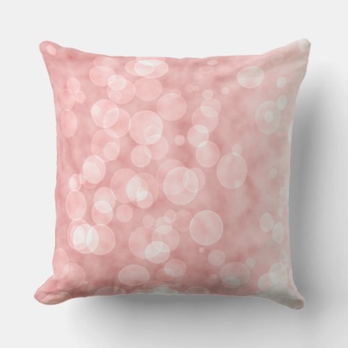 Elegant Bokeh Pink Tones Glitter  Sparkles Throw Pillow