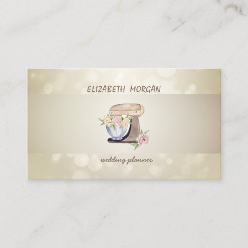 Elegant Bokeh StripeFloral Retro Mixer  Business Card