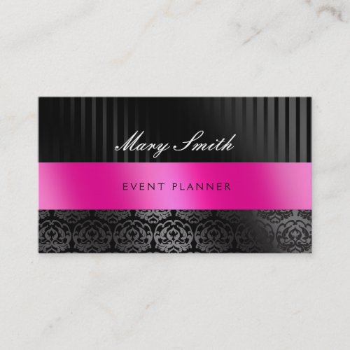 Elegant Bold Damask Business Card 2 Sided