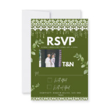 Elegant Bold Forest Green Slavic Photo Wedding