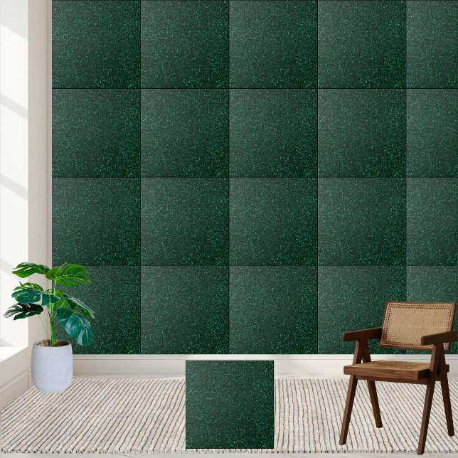Elegant Bold Green Glitter Sprinkle Radiant Ceramic Tile (Elegant Bold Green Glitter Sprinkle Radiant Ceramic Tile)