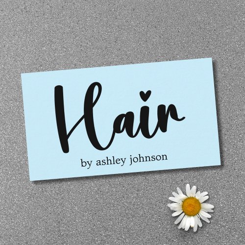 Elegant Bold Light Blue Hair Salon Business Card