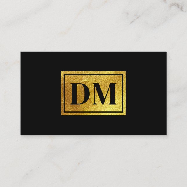  Elegant Bold Monogram Logo Qr Code Black & Gold  Business Card (Front)