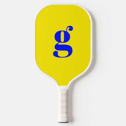 Elegant Bold Monogrammed Initial Canary Yellow Pickleball Paddle