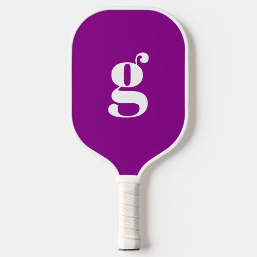 Elegant Bold Monogrammed Initial Dark Magenta Pickleball Paddle