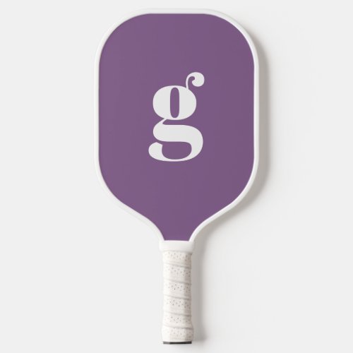 Elegant Bold Monogrammed Initial Dusty Purple  Pickleball Paddle