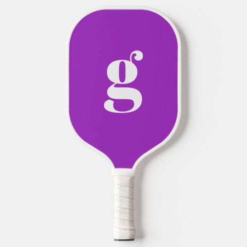 Elegant Bold Monogrammed Initial Orchid Purple Pickleball Paddle